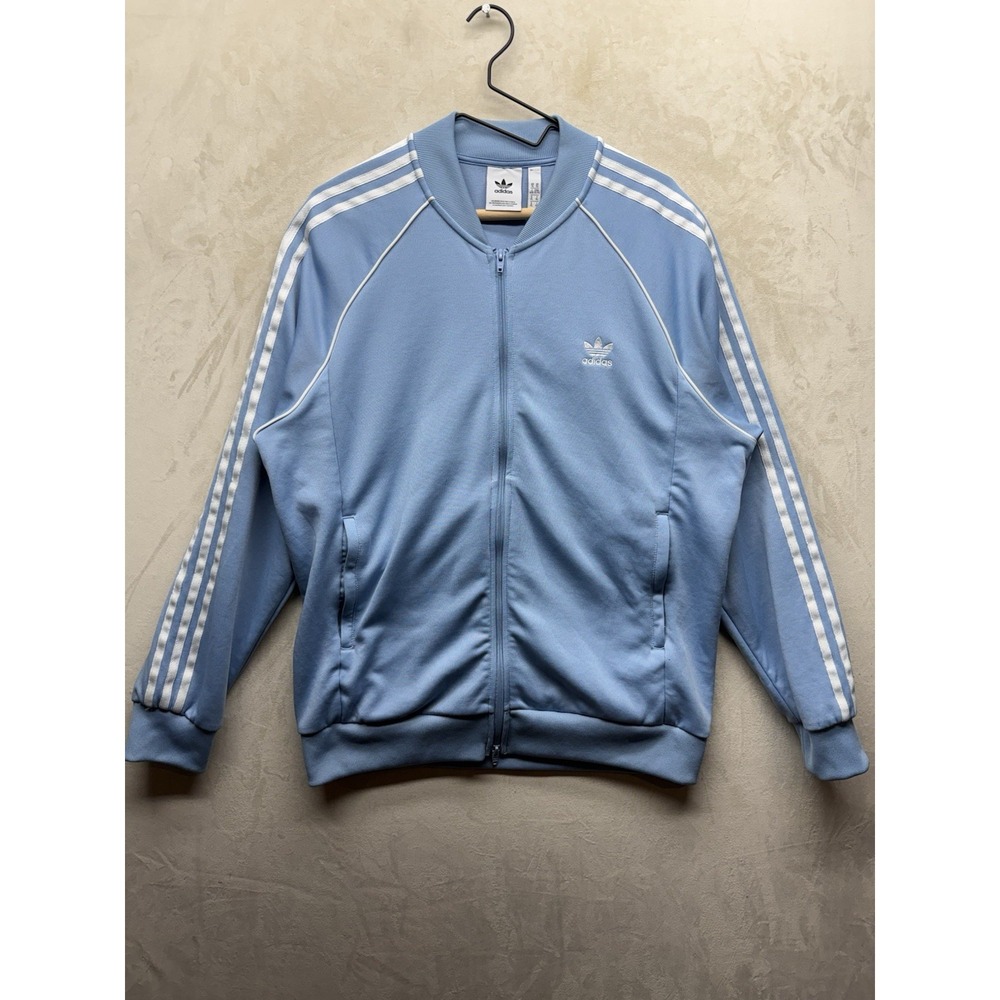 Adidas Track Jacket Mens XS Blue Full Zip Three Stripes Originals CW1258